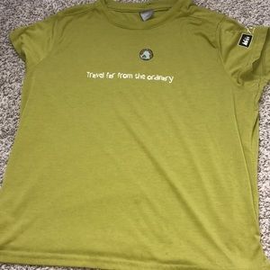 REI woman’s green tee!